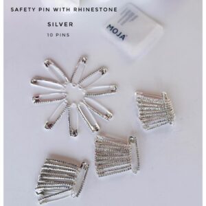 Moja Safety Pins Rhinestone -SILVER